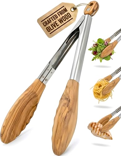Olive Wood Tongs for Cooking