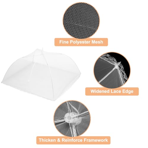 3 Pcs Large and Tall Food Covers 17" Mesh Food Covers for Outdoors Collapsible Food Protector Covers Tent for Parties Outdoor Picnics BBQs (3 Count)