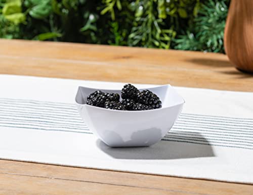 4 Pack Disposable White Plastic Serving Bowls 4 Square Party Candy Use 8oz (4 Count)