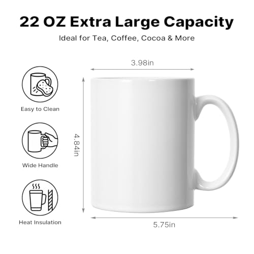 22 oz Large Coffee Mugs (2 Count)