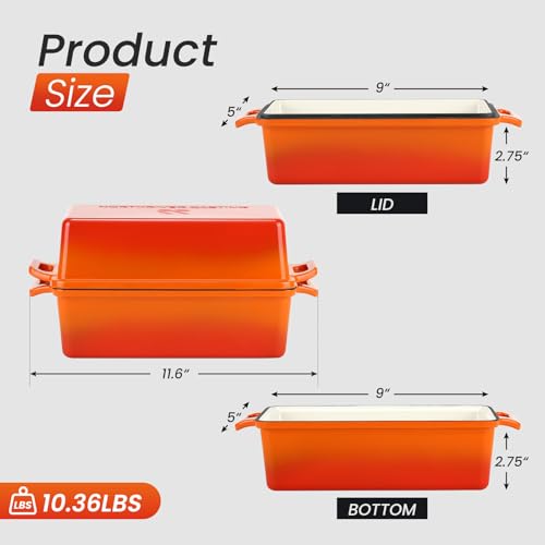 Enameled Cast Iron Loaf Pan with Lid