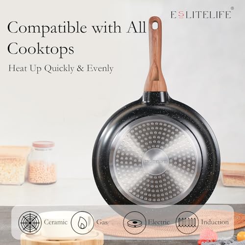 Nonstick Ceramic Frying Pan Skillet with Lid