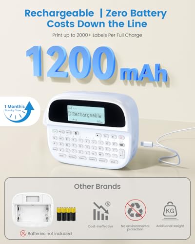 M950 Label Maker Machine with 5 Color Tapes Rechargeable Labeler