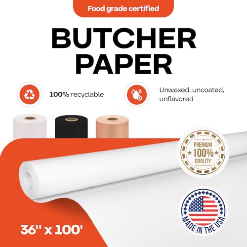 White Butcher Paper Roll 36" x 1200" (300 Sq Ft)