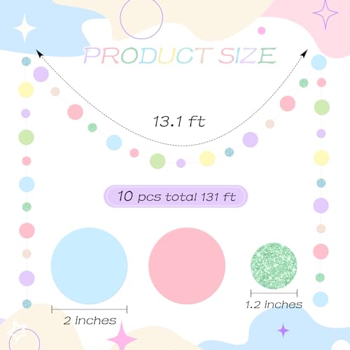 10 Pieces Circle Garland Banner Hanging (10 Count)