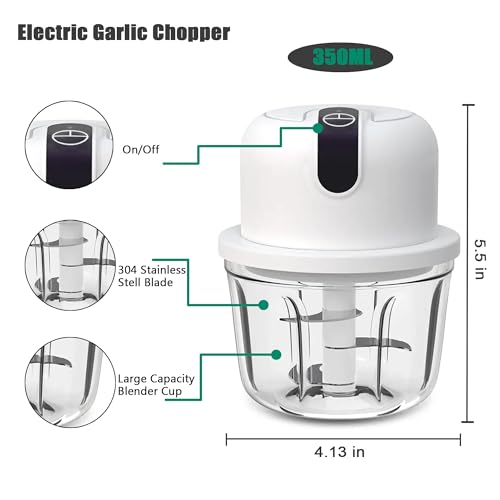 White 3 CUP Electric mini garlic crusher