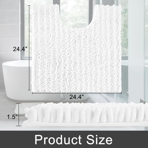 Toilet Rug U Shaped Washable 24x24 Inch