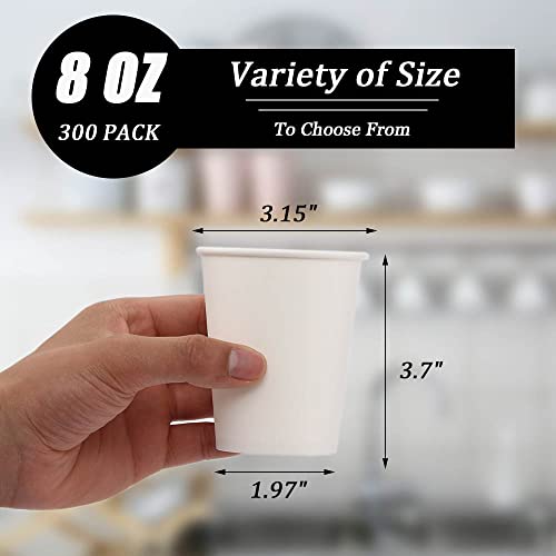 300 Pack Paper Cups 8 oz (300 Count)