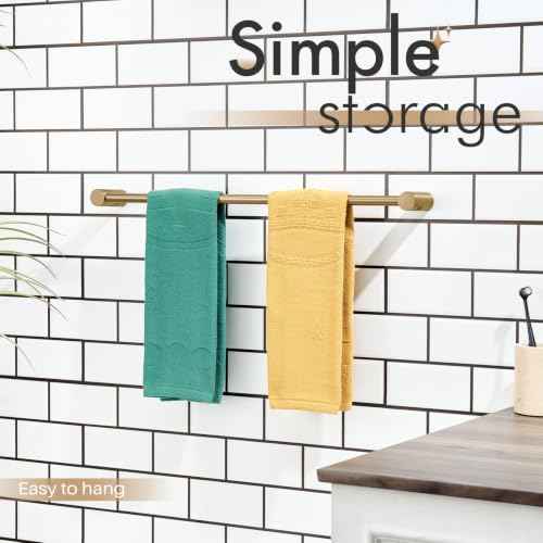 Bathroom Towel Rack Wall Mounted 24'' Bath Towel Bar Holder for Bathroom Hardware Accessories Champagne Bronze Stainless Steel