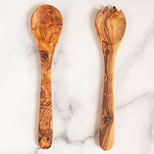 Olive Wood Salad Server Set