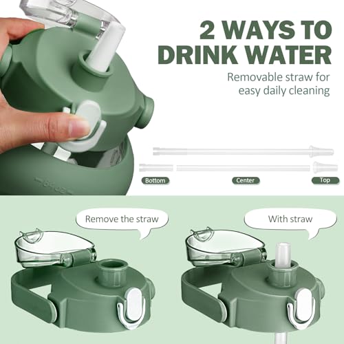 84oz Glass Water Bottle with Straw
