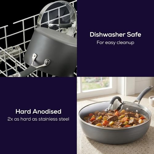Radiance Hard Anodized Nonstick Deep Frying Pan with Lid