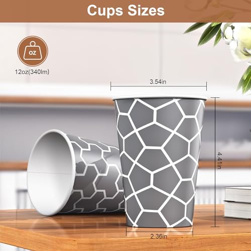 1000 Count 12 oz Paper Cups Insulated Disposable Hot Cups