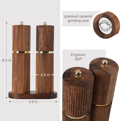 Wooden Salt and Pepper Grinder Set