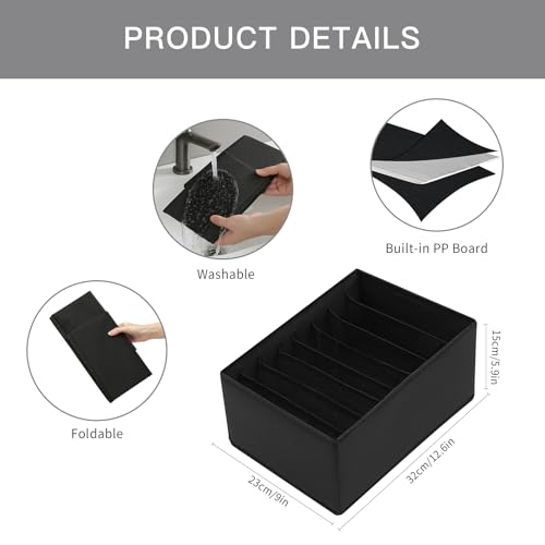 4 Pack Drawer Organizers for Clothing (4 Count)