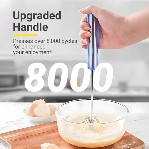 Egg Whisk Upgraded Stainless Steel Semi Automatic Whisk