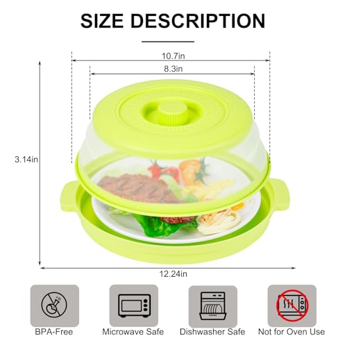 10.7 Inch Microwave Food Cover with Heat Insulation Mat