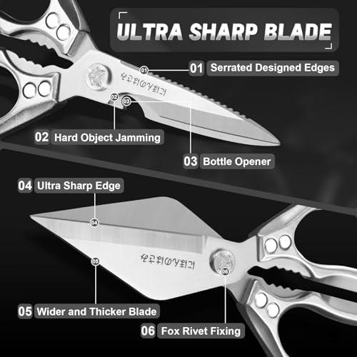 Kitchen Scissors Set for Food with Sharp Bone