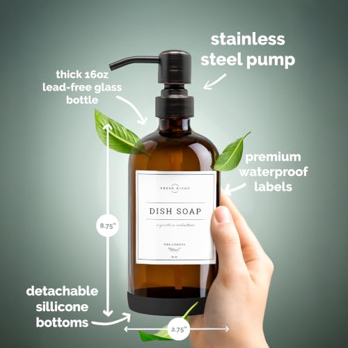 Amber Glass Soap Dispenser (2 Count)