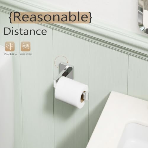 Toilet Paper Holder Chrome Toilet Roll Holder for Bathroom Kitchen Washroom T (2 Count)