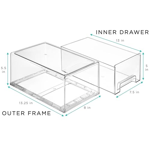 Clear Storage Drawers for Refrigerator (6 Count)