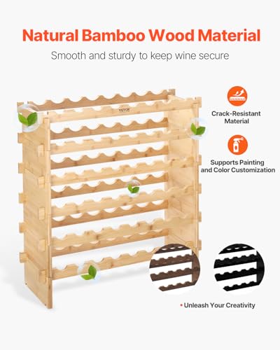 6 Tier 48 Bottles Stackable Modular Wine Rack (48 Count)