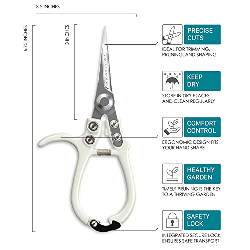Precision Garden Shears with Vegan Leather Sheath (2 Count)