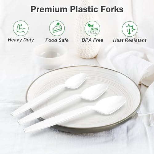 360 Count White Plastic Spoons Disposable
