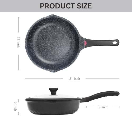 12.5Inch Black Deep Nonstick Skillet