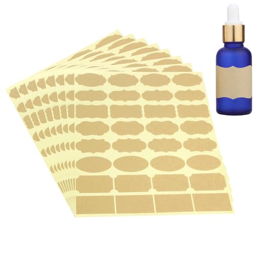 Fancy Shape Kraft Label Stickers (256 Count)