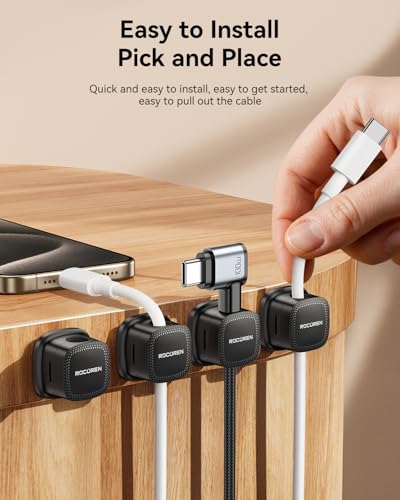 18‑Pack Magnetic 1s‑Lock Adhesive Cable Clips Cord Organizer (18 Count)