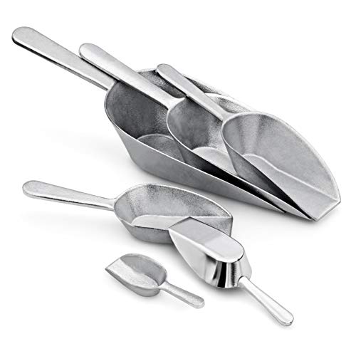 One Piece Cast Aluminum Flat Bottom Bar Ice Flour Utility Scoop