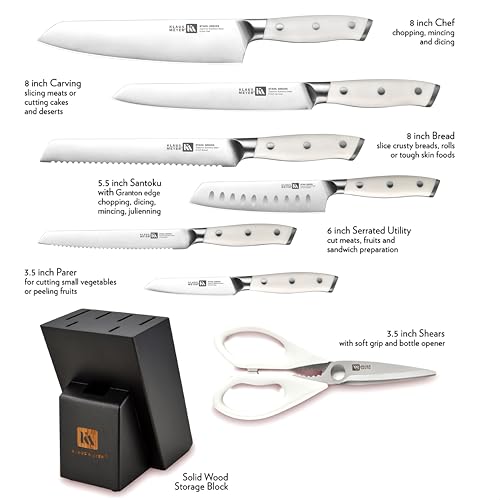 Stahl 8 Piece German Steel Kitchen Knife Block Set (8 Count)