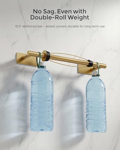 Gold Paper Towel Holder Under Cabinet with Damping Self Adhesive