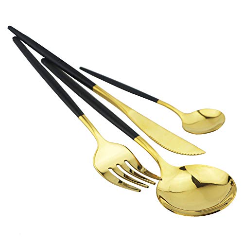 Black GoldSilverware Set (4 Count)