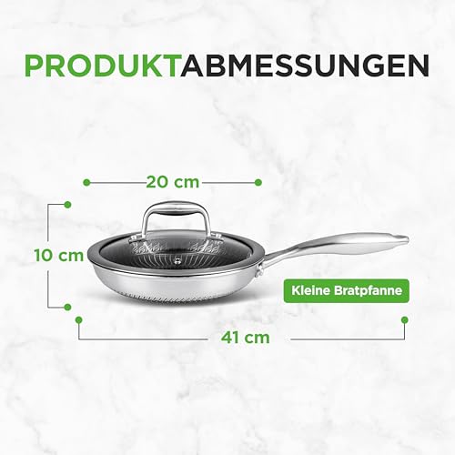8" Stainless Steel Frying Pan with Lid