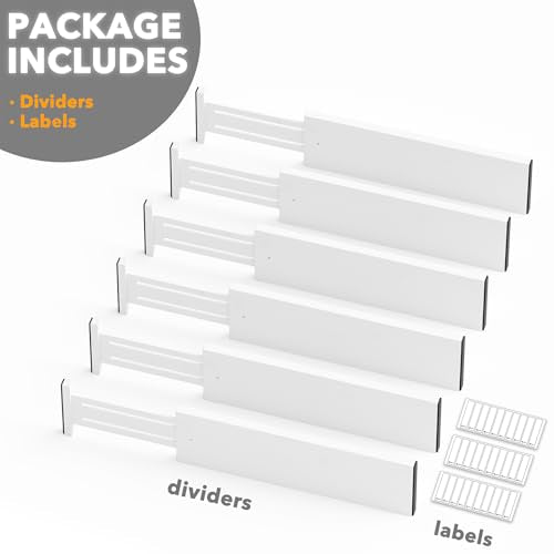 Bamboo Dresser Drawer Dividers 6 Pack (6 Count)