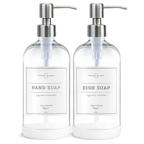 Clear Glass Soap Dispenser (2 Count)