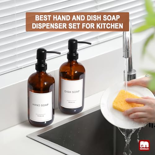 Amber Glass Soap Dispenser (6 Count)
