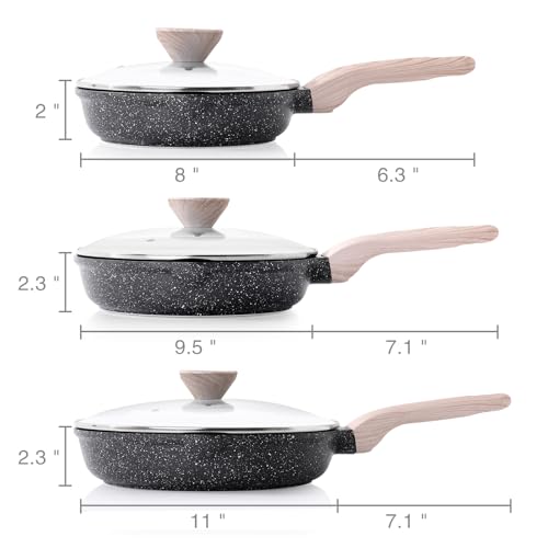 Nonstick Frying Pan Skillet Set with Lid