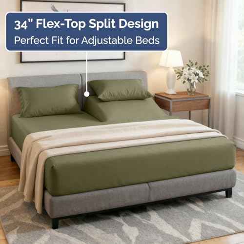 Flex Top Split Head King 4 Piece Sheet Set