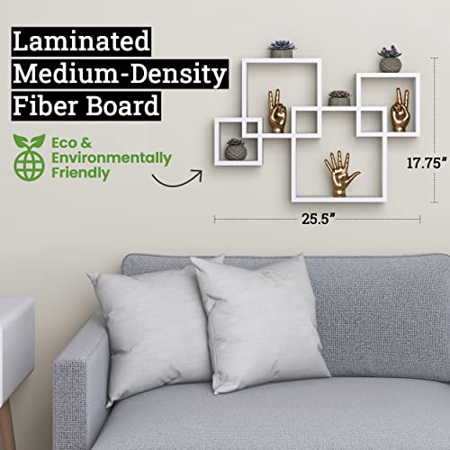 Gray Floating Cube Shelves (4 Count)