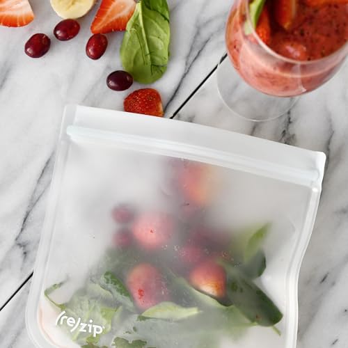 re) zip Reusable Sandwich & Snack Lunch Bag Kit, Leakproof, 5-Piece, Clear