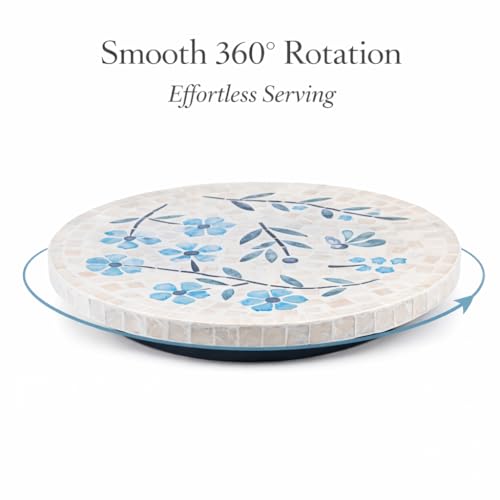 12.6” Handcrafted Capiz Shell Mosaic Lazy Susan