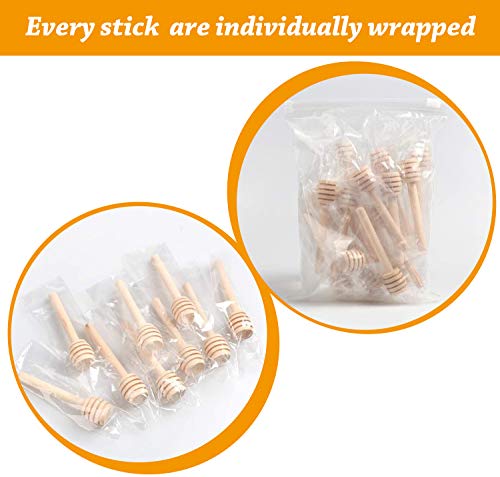 Premium 50 Pack 3 Inch Mini Wooden Honey Dipper Stick