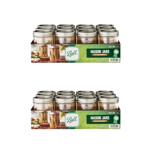 Glass Mason Jars Regular Mouth 16oz (12.1 Count)
