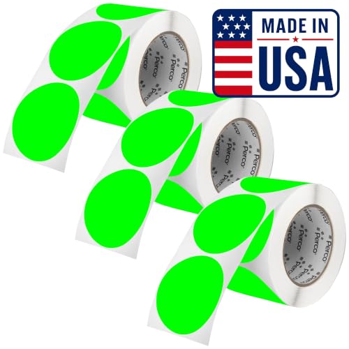 Neon Green Perforated Round Circle Dot Sticker 3 (3 Count)