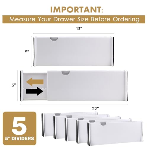 Adjustable Deep Drawer Divider (5 Count)