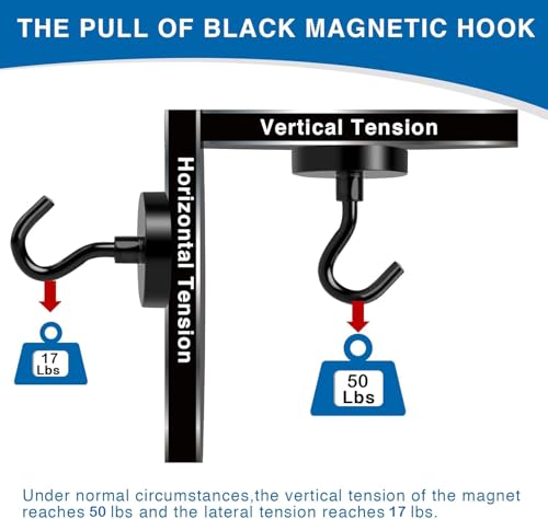 Magnetic Hooks Magnet Hook for Cruise Cabins 50LBS Essentials 6P (6 Count)