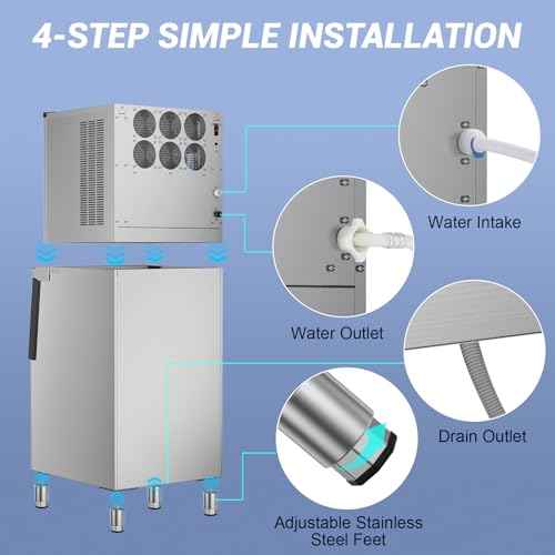 450 lbs High Output Commercial Ice Machine Freestanding Self